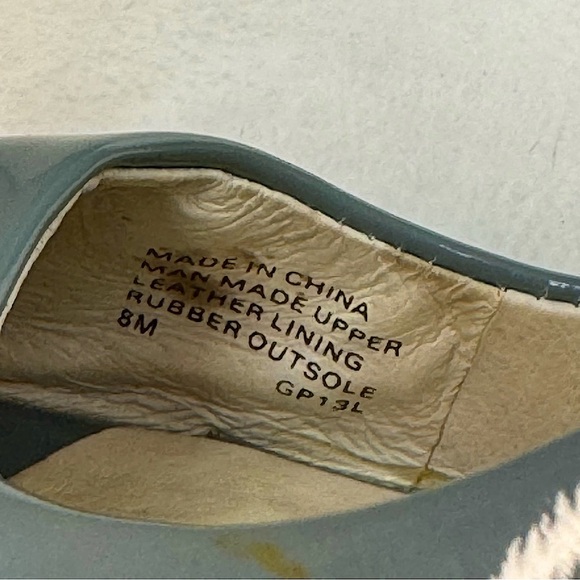 {MICHAEL | Michael Kors} Keegan Slingback Surf Blue Patent Leather Wedge Sandals - Picture 13 of 16